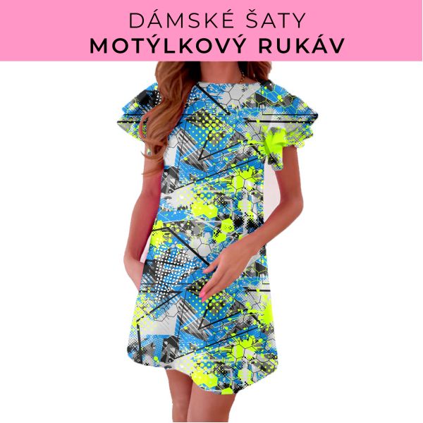 DÁMSKÝ střih - šaty s motýlkovým rukávem