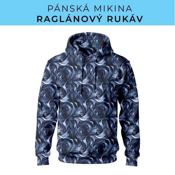PÁNSKÝ střih - mikina raglan ZÁKLADNÍ s kapucí