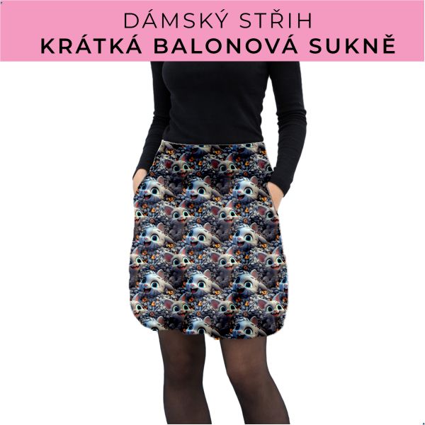 Dámský střih - balonová krátká sukně