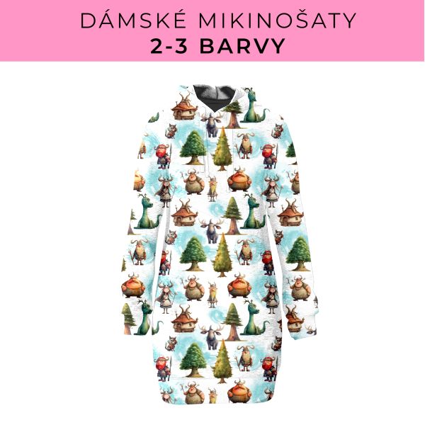 DÁMSKÝ střih - Mikinošaty 2-3 barvy