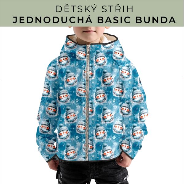 Dětský střih - jednoduchá dětská BASIC  bunda