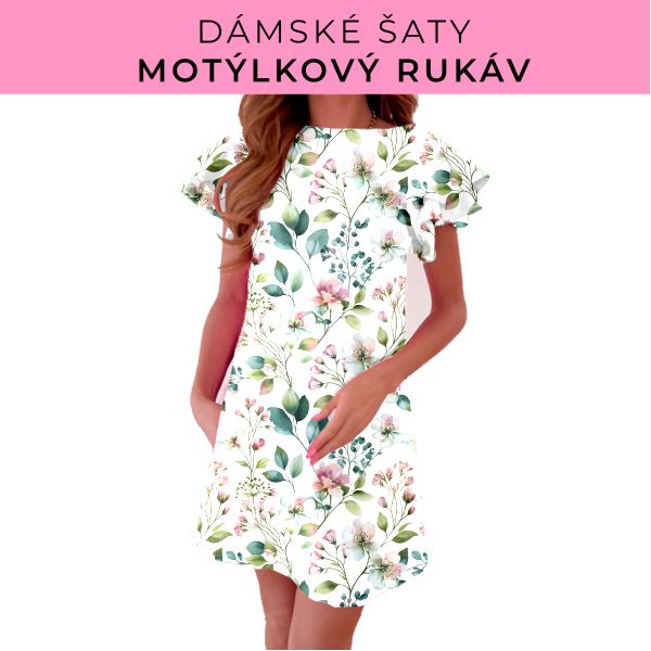 DÁMSKÝ střih - šaty s motýlkovým rukávem