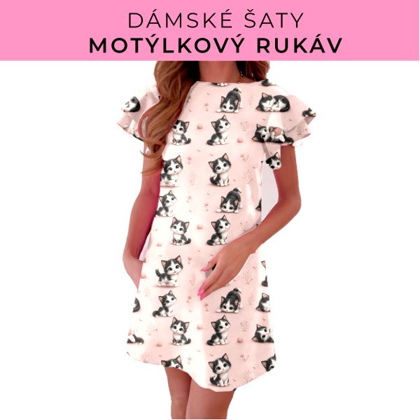 DÁMSKÝ střih - šaty s motýlkovým rukávem