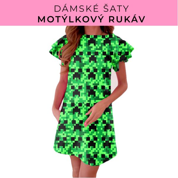 DÁMSKÝ střih - šaty s motýlkovým rukávem