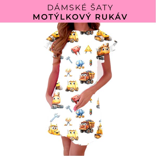DÁMSKÝ střih - šaty s motýlkovým rukávem