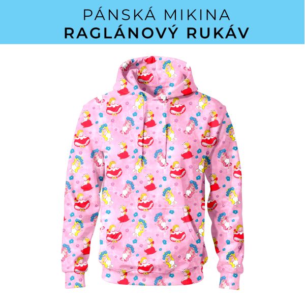 PÁNSKÝ střih - mikina raglan ZÁKLADNÍ s kapucí