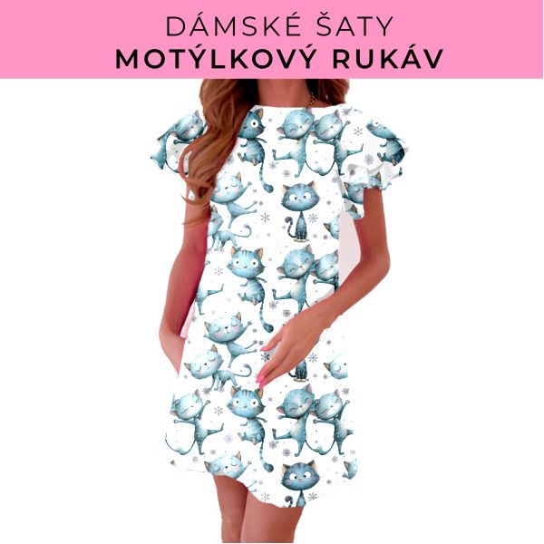 DÁMSKÝ střih - šaty s motýlkovým rukávem