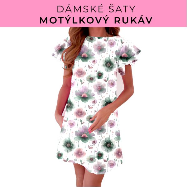 DÁMSKÝ střih - šaty s motýlkovým rukávem