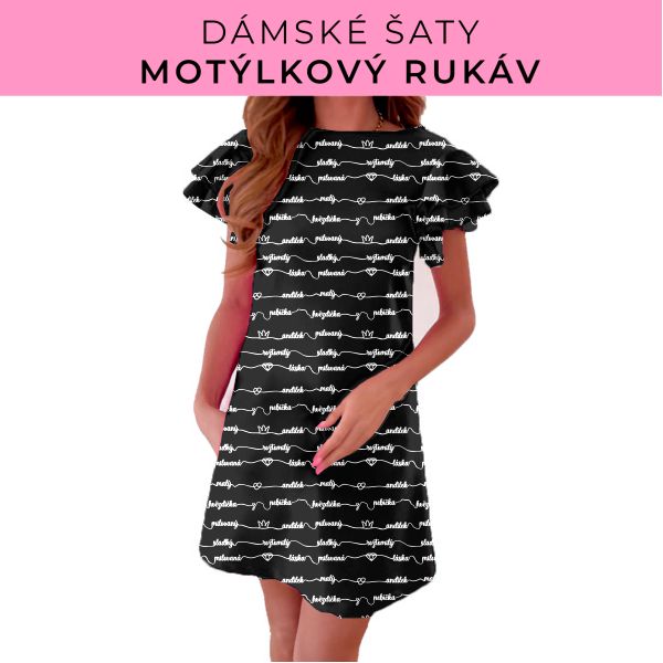 DÁMSKÝ střih - šaty s motýlkovým rukávem