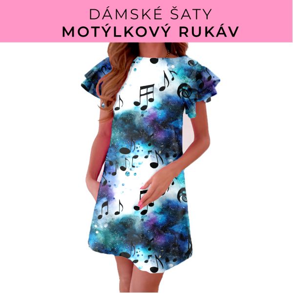 DÁMSKÝ střih - šaty s motýlkovým rukávem
