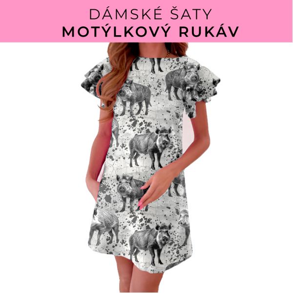 DÁMSKÝ střih - šaty s motýlkovým rukávem