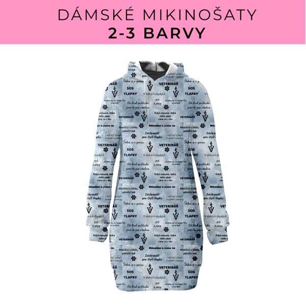 DÁMSKÝ střih - Mikinošaty 2-3 barvy