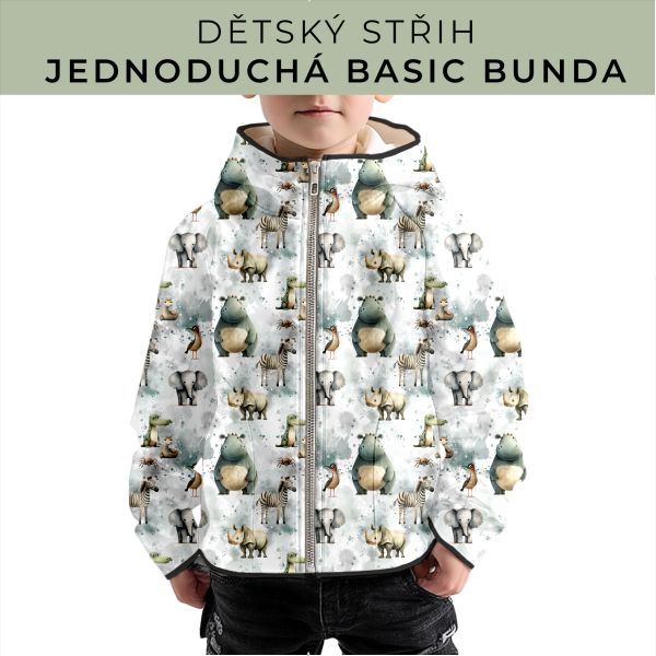 Dětský střih - jednoduchá dětská BASIC  bunda