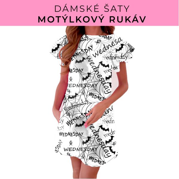 DÁMSKÝ střih - šaty s motýlkovým rukávem