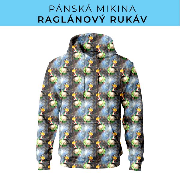 PÁNSKÝ střih - mikina raglan ZÁKLADNÍ s kapucí