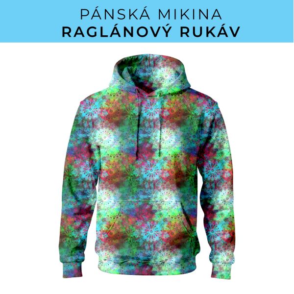 PÁNSKÝ střih - mikina raglan ZÁKLADNÍ s kapucí