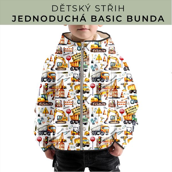 Dětský střih - jednoduchá dětská BASIC  bunda