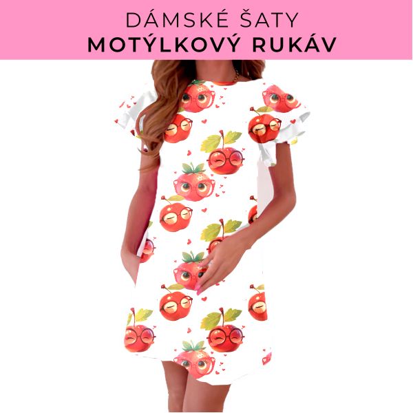 DÁMSKÝ střih - šaty s motýlkovým rukávem