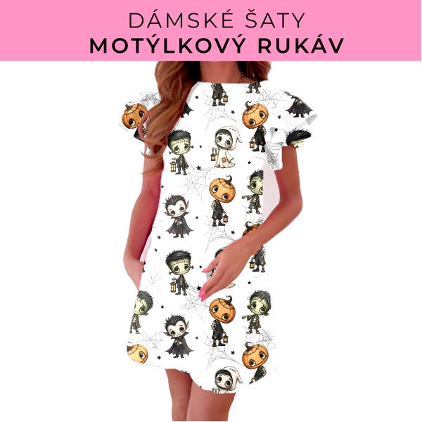 DÁMSKÝ střih - šaty s motýlkovým rukávem