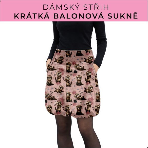 Dámský střih - balonová krátká sukně