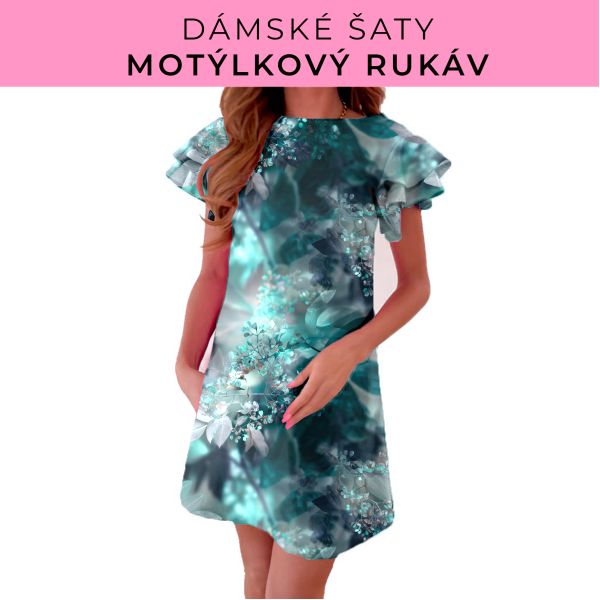 DÁMSKÝ střih - šaty s motýlkovým rukávem