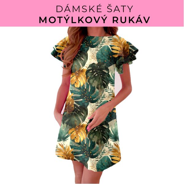 DÁMSKÝ střih - šaty s motýlkovým rukávem
