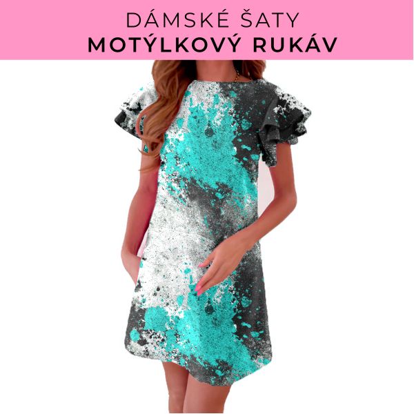 DÁMSKÝ střih - šaty s motýlkovým rukávem