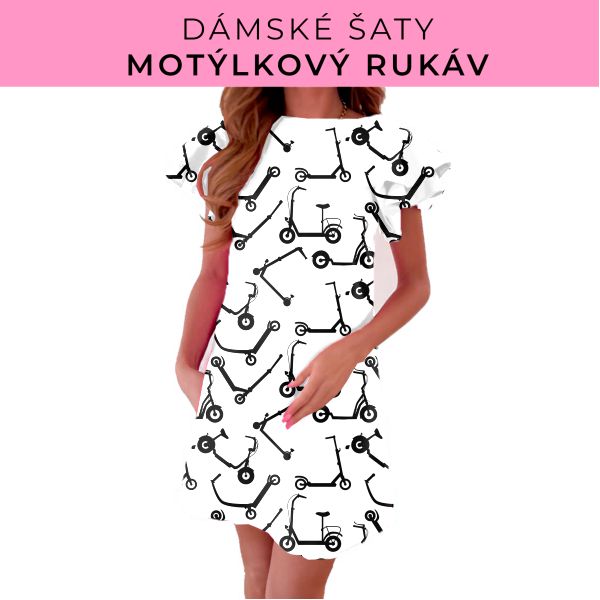 DÁMSKÝ střih - šaty s motýlkovým rukávem