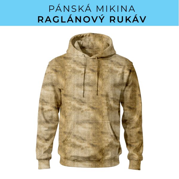PÁNSKÝ střih - mikina raglan ZÁKLADNÍ s kapucí