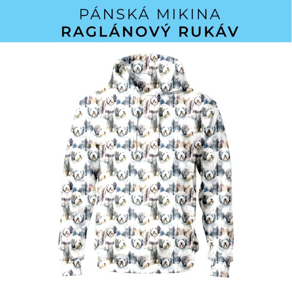 PÁNSKÝ střih - mikina raglan ZÁKLADNÍ s kapucí
