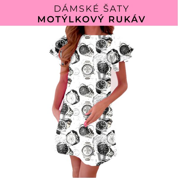 DÁMSKÝ střih - šaty s motýlkovým rukávem