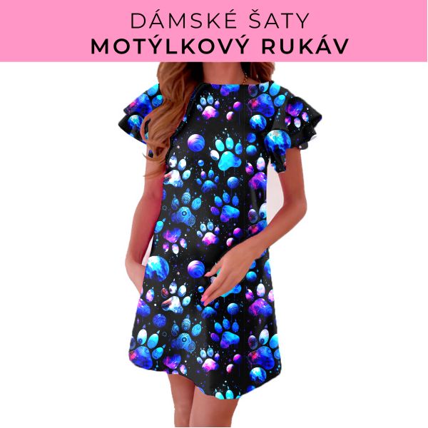DÁMSKÝ střih - šaty s motýlkovým rukávem
