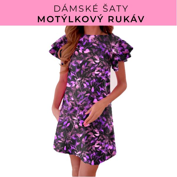 DÁMSKÝ střih - šaty s motýlkovým rukávem