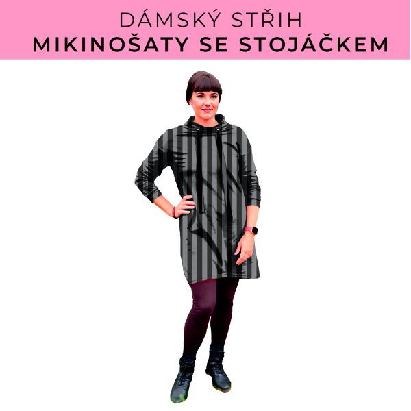 Dámský střih - mikinové šaty se stojáčkem