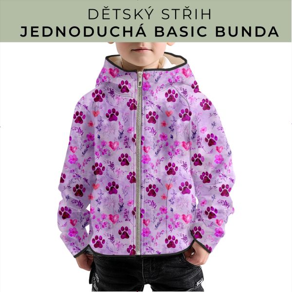 Dětský střih - jednoduchá dětská BASIC  bunda