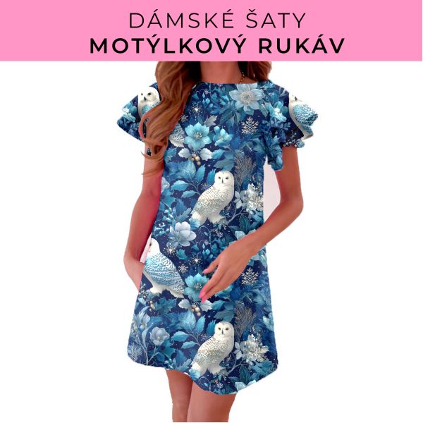 DÁMSKÝ střih - šaty s motýlkovým rukávem