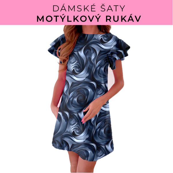 DÁMSKÝ střih - šaty s motýlkovým rukávem