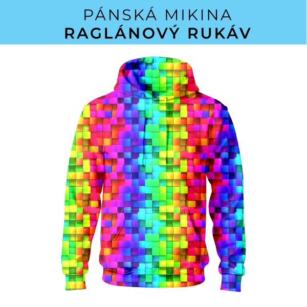 PÁNSKÝ střih - mikina raglan ZÁKLADNÍ s kapucí