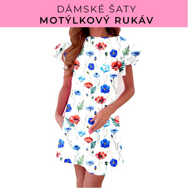 DÁMSKÝ střih - šaty s motýlkovým rukávem