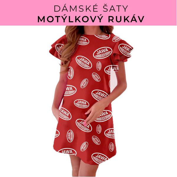 DÁMSKÝ střih - šaty s motýlkovým rukávem