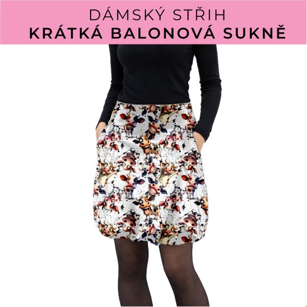 Dámský střih - balonová krátká sukně