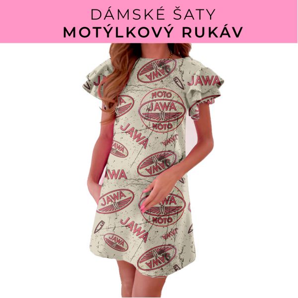 DÁMSKÝ střih - šaty s motýlkovým rukávem