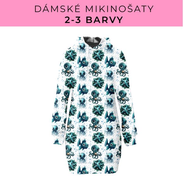 DÁMSKÝ střih - Mikinošaty 2-3 barvy