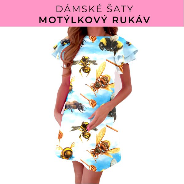 DÁMSKÝ střih - šaty s motýlkovým rukávem