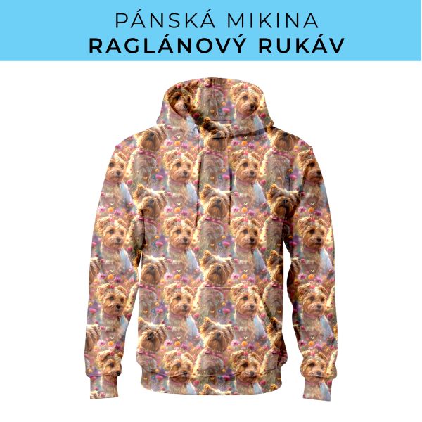PÁNSKÝ střih - mikina raglan ZÁKLADNÍ s kapucí