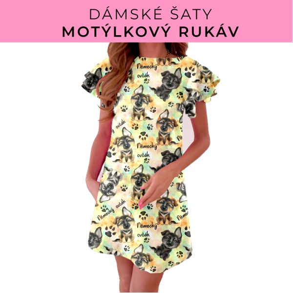 DÁMSKÝ střih - šaty s motýlkovým rukávem