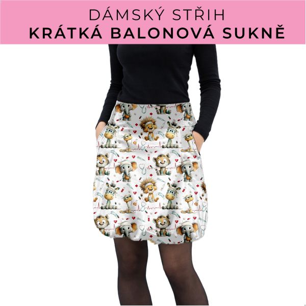 Dámský střih - balonová krátká sukně