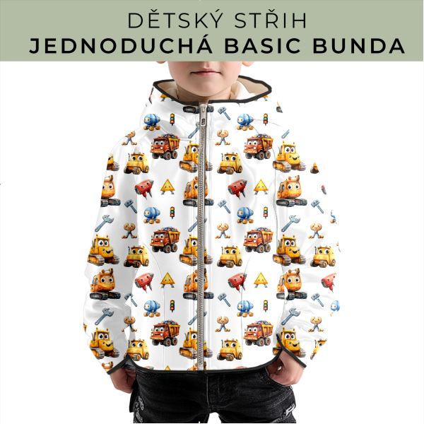 Dětský střih - jednoduchá dětská BASIC  bunda