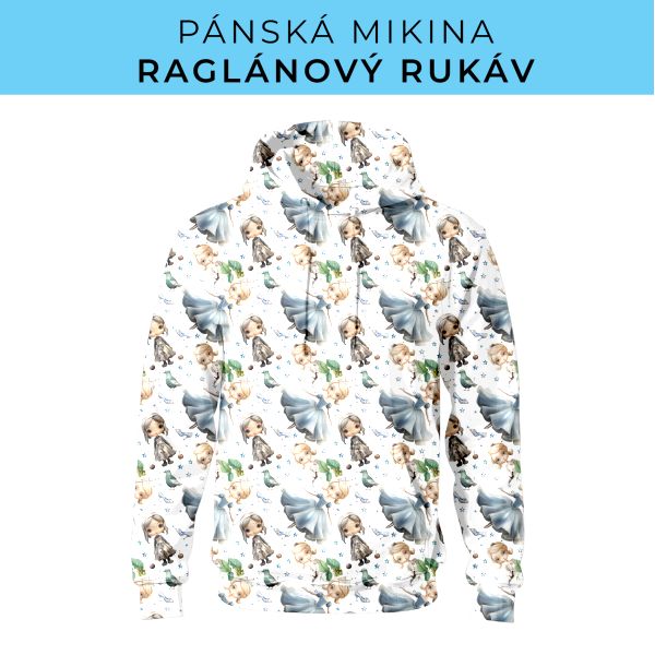 PÁNSKÝ střih - mikina raglan ZÁKLADNÍ s kapucí