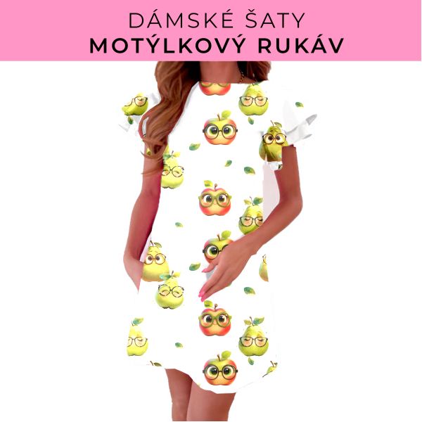 DÁMSKÝ střih - šaty s motýlkovým rukávem